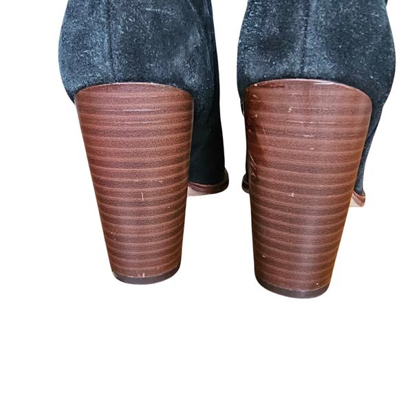 Sam Edelman Blake Black Suede Heels Boots Booties Side Zipper Block Heel 8.5 EUC - Picture 11 of 12